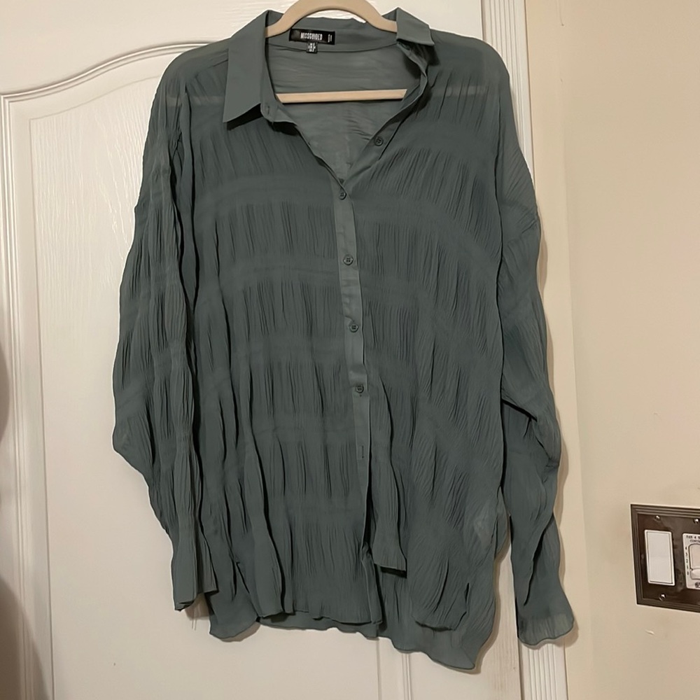 Misguided sheer button down